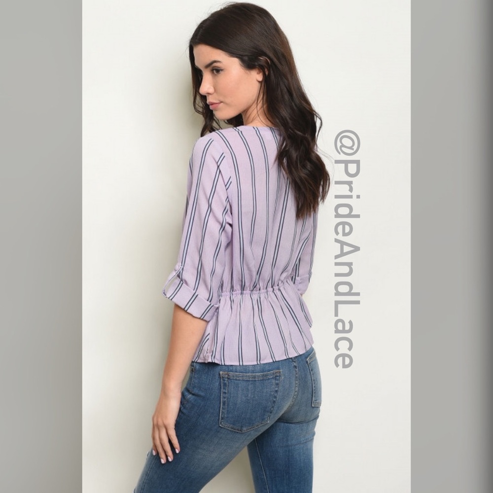 💐Lavender Stripes Top💐 - Picture 2 of 2